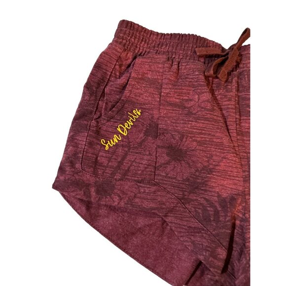 Arizona State Sun Devils Colosseum Maroon Pocket Tropical Shorts Girls M 7-8 NEW - Picture 2 of 6